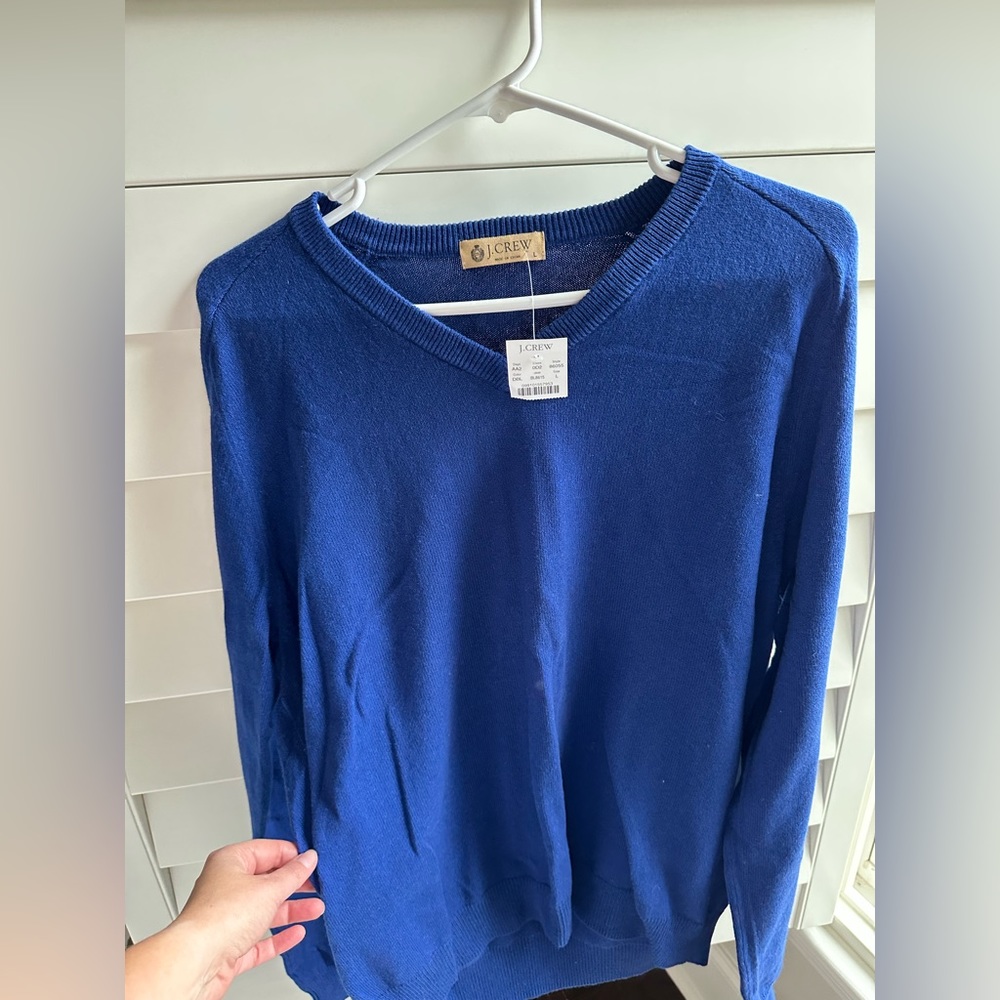 J crew men’s blue sweater sz large NEW